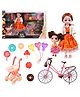 Lumo Brilliant Toys Mimi & Mami Fun and Adventurous Doll Play Set Toys For Kids with 2 Dolls, Cycle, Stroller and Dessert Toys, Imaginative Role Playing for Kids - Multicolor