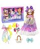 Lumo Brilliant Toys Shiny Fashion Doll Set for Kids, Moveable Hands & Legs, Doll with Hair Clips, Balloons & Hand Bag, Pretend Play & Gift Toy for Girls Age 3+ Multicolor - Height 15.5 cm