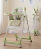 Babyhug 4 in 1 multifunctional Baby High Chair with Adjustable Backrest - Green| Adjustable Footrest & 5 level Seat Height| Compact Fold| Swivel Wheels with Lock|Double Food Tray| Removable PU Cushion