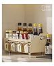 House of Quirk Kitchen Organizer Condiment Countertop Rack Holder Household Shelf Seasoning Jar & Spice Racks Chopping Board & Knife Storage  - Beige