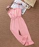 Mark & Mia Sleeveless Solid Colour Jumpsuit with Smocking Detailing - Pink