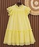 Mark & Mia Sleeveless Solid Colour Tiered Frock - Yellow