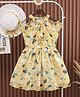 Mark & Mia Sleeveless Floral Printed Frock with Hat - Yellow