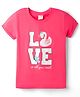 CUCUMBER Sinker Knit Half Sleeves Text Printed Top - Light Red