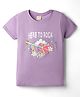 CUCUMBER Sinker Knit Half Sleeves Guitar Printed Top - Lilac