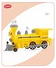 Aditi Toys Pull Back Steam Train Engine, with Led Toy for Kids, Plastic String Pull Back Train Non Toxic and Safe for Little Kids - Yellow