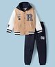 Pepito Fleece Knit Full Sleeves Winter Wear Suits Sweatshirt & Lounge Pant Set With Text Print - Multicolor