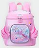 SCHOOLISH Cute Cartoon Unicorn Unisex Durable Kids Backpack with Polyester Air Cushion Belt Interior Zipper Pocket- PACK OF 1- COLOR PINK-Height 13 Inches