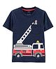 Carter's Firetruck Snow Yarn Tee - Navy Blue