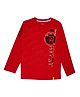 Yalzz Cotton Knit Full Sleeves  Typography Printed Tee - Red