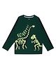 Yalzz Cotton Knit Full Sleeves Dinosaur & Text Printed Tee - Green