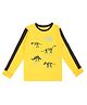 Yalzz Cotton Knit Full Sleeves Dinosaur Printed Tee - Mustard