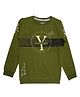 Yalzz Cotton Knit Full Sleeves Typography Printed Tee - Olive