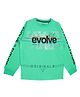 Yalzz Cotton Knit Full Sleeves Evolve Text Printed Tee - Pine Green