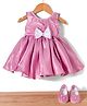 Bluebell Woven Sleeveless Party Dress with Booties Bow Applique & Pearl Detailing - Pink