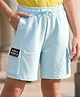 Pine Kids Looper Knit Shorts with Patch Detailing - Aqua Blue