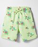 Pine Kids 100% Cotton Knit Floral Printed Shorts - Lime Green