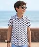 Pine Kids Cotton Woven Half Sleeves Floral Printed Shirt - White