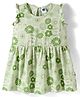 Teddy Sinker Knit Sleeveless Floral Printed Frock - Green