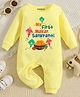 KNITROOT Cotton Knit Makar Sankranti Theme Full Sleeves My First Makar Sankranti Text Printed Romper - Yellow
