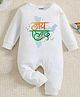 KNITROOT Cotton Knit Republic Day Theme Full Sleeves Jai Hind Text Printed Romper - White