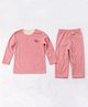 Butterthief Spandex Knit Full Sleeves Rocking Horse Printed Winter Thermal Set - Pink