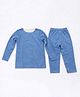 Butterthief Spandex Knit Full Sleeves Solid Winter Thermal Set - Greyish Blue