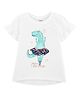 Carter's Glitter Dinosaur Ballerina Hi-Lo Tee - White