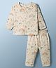 ToffyHouse Single Jersey Knit Full Sleeves Rainbow Printed Co-Ords T-Shirt & Pyjama Night Suit - Multicolor
