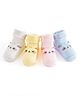 Kidofash Cotton Knit Pack Of 4 Animal Face Detailed Anti Slip Socks - Multi Colour