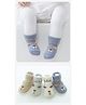 Kidofash Cotton Knit Pack Of 4 Animal Face Designed Anti Skid Socks - Brown