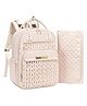 House of Quirk Diaper Bag Backpack for Baby Waterproof Travel Baby Bag with Changing Pad Insulated Bottle Pockets & Stroller Straps - Beige