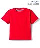 Honeyhap Premium 100% Cotton With Bio Finish Half Sleeves Solid T-Shirt - Flame Scarlett
