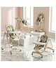 BAYBEE Tropihigh 3-in-1 High Chair with Adjustable Height, Dining & Lounge Modes, Multi-Gear Backrest, One-Click Folding, Food & Toys Tray, 5-Point Harness & 360° Castor Wheels - Beige