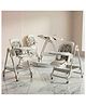 BAYBEE 3-in-1 Baby High Chair with Removable Double Food Tray, Reclining Seat, 8-Level Height Adjustment, 5-Point Safety Harness, Storage Basket & 360° Wheels | 6 Months to 5 Years - White