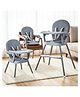 BAYBEE 3-in-1 Convertible Baby High Chair with Wide Food Tray, Soft Cushion Seat, Adjustable Footrest & 3-Point Safety Harness | Foldable Feeding Chair for 6 Months to 3 Years - Grey