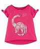 Carter's Dinosaur Split Shoulder Hi-Lo Tee - Fuchsia