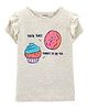 Carter's Donut & Cupcake Flutter Sleeves Tee - Grey