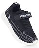Pine Kids Velcro Closure Sneaker Shoes with Striped Design - Black