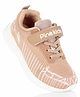 Pine Kids Velcro Closure Sneaker Shoes with Striped Design - Light Brown