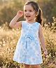 Babyhug Single Jersey Knit Sleeveless Frock with Floral Print & Bow Applique - Multicolor