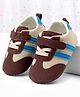 Cute Walk by Babyhug Velcro Closure Booties with Stripe Design - Khaki
