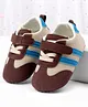Cute Walk by Babyhug Velcro Closure Booties with Stripe Design - Khaki