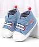 Cute Walk by Babyhug Velcro Closure Booties with Car Print- Sky Blue