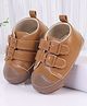 Cute Walk by Babyhug Velcro Closure Solid Colour Booties -Brown