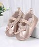 Cute Walk by Babyhug Slip On Booties with Bow Applique - Golden
