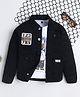 Ministitch Denim Woven Full Sleeves 123 789 Number Printed Jacket With Tee - Black