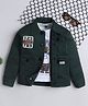 Ministitch Denim Woven Full Sleeves boy Printed Tshirt with jacket- Bottlegreen