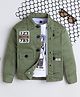 Ministitch Denim Woven Full Sleeves 123 789 Number Printed Jacket With Tee - Olive Green