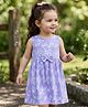 Babyhug Single Jersey Knit Sleeveless Frock with Floral Print & Bow Applique - Multicolor